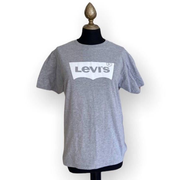 Levi's Tops - Levi’s Grey and White Logo Short Sleeve Tee Shirt Size Medium